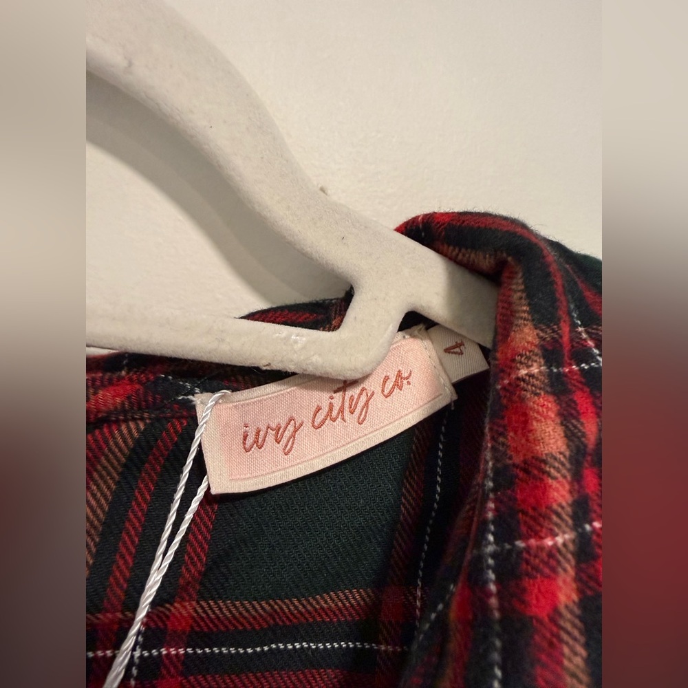 Ivy City Co Sophia Dress in Green and Red Plaid, size 4 NWT - Picture 7 of 9